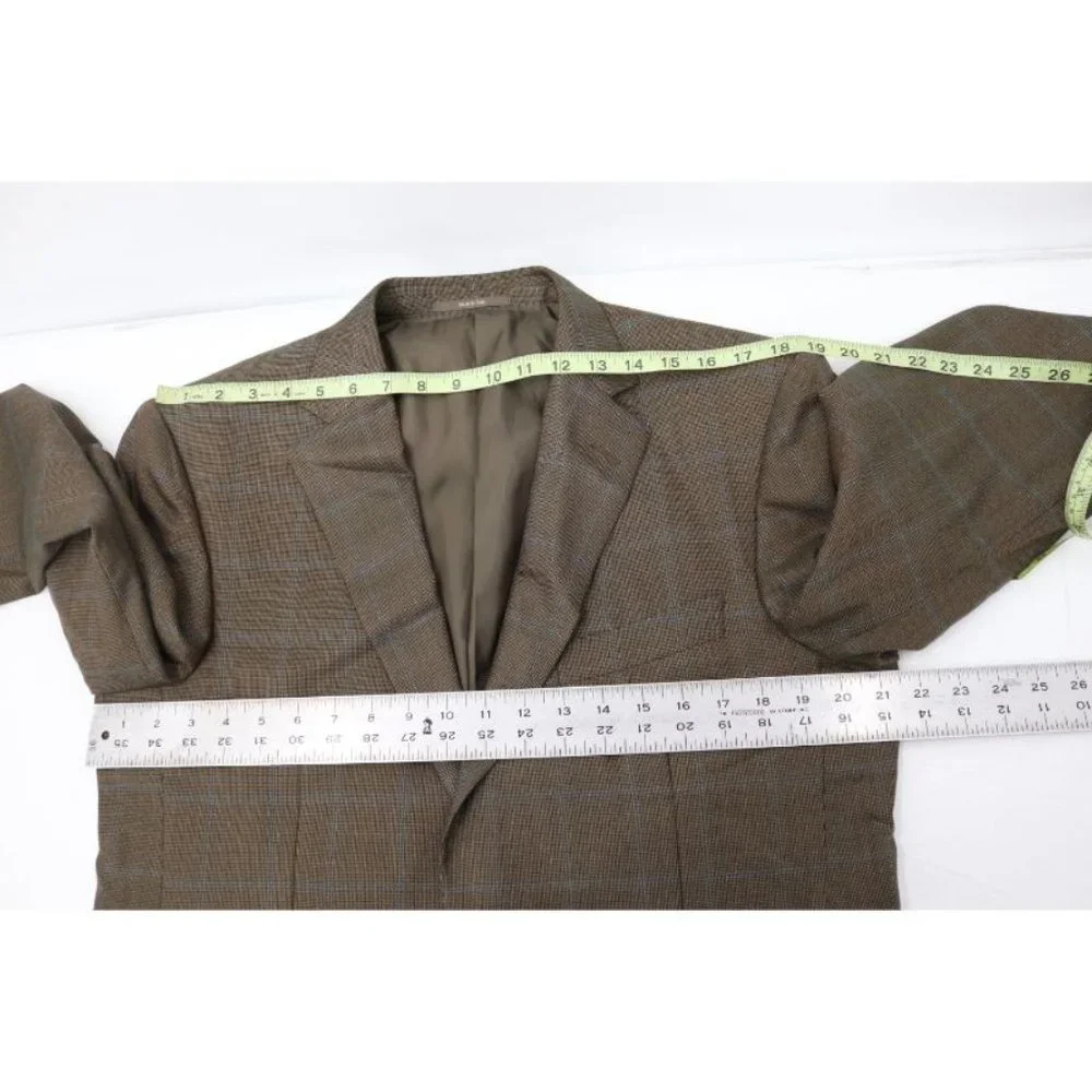Ermenegildo zegna sport coat men's 40R Trofeo Silk wool Fit rom windowpane plaid